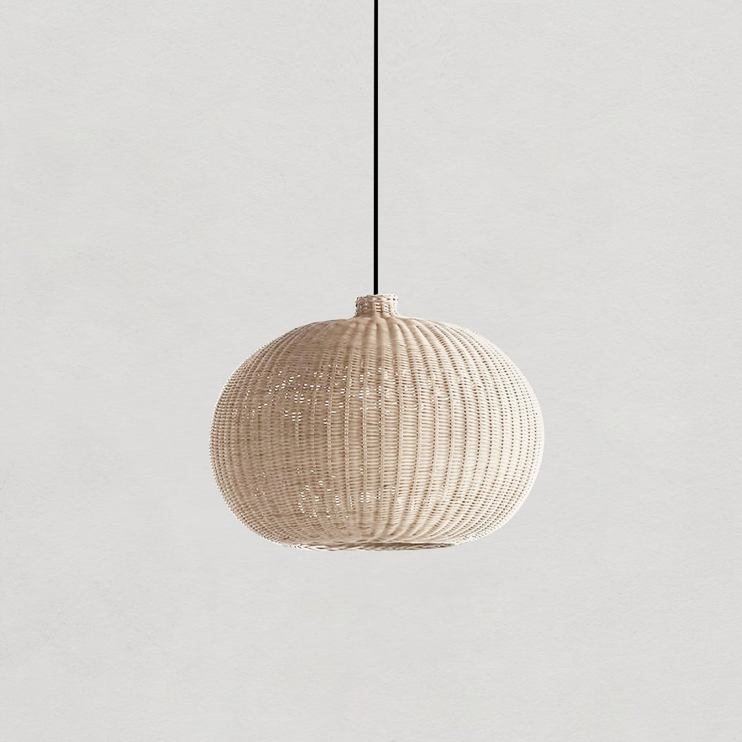 Lampe à suspension vintage en rotin