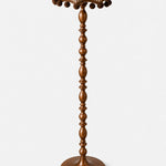 Bild in Gallery-Viewer laden, Close-up of sculpted wood-tone finish on the vintage floor lamp pole
