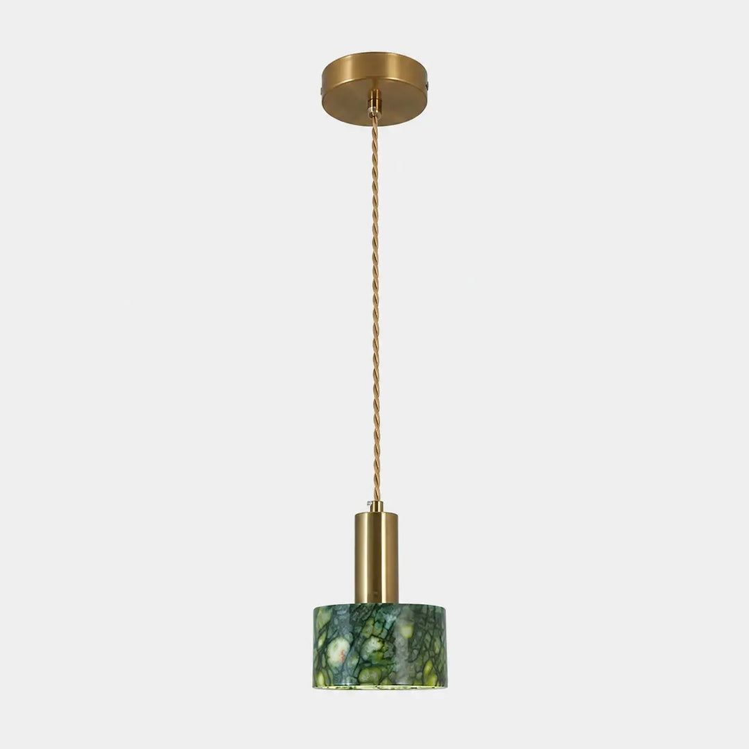 Regular jade stone pendant light
