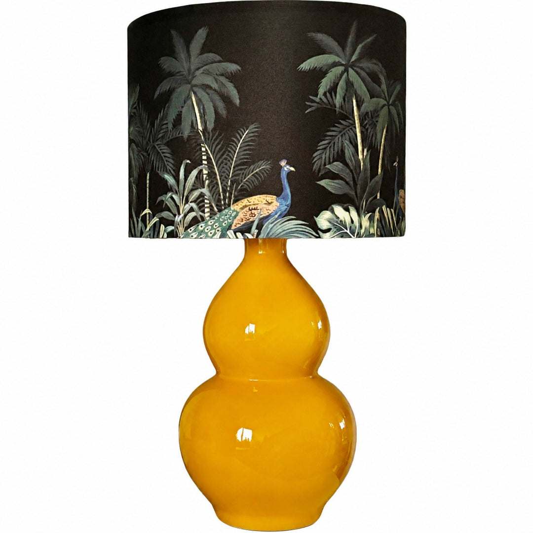 Rounded Gold ceramic table lamp product view