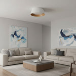 Charger l'image dans la visionneuse de galerie, Lampe Plafonnier Moderne à Abat-Jour Cannelé Texturé Ribravo - Lampe Minimaliste Moderne pour Salon