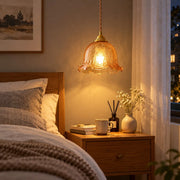 Crackle Glass Brass Pendant Light