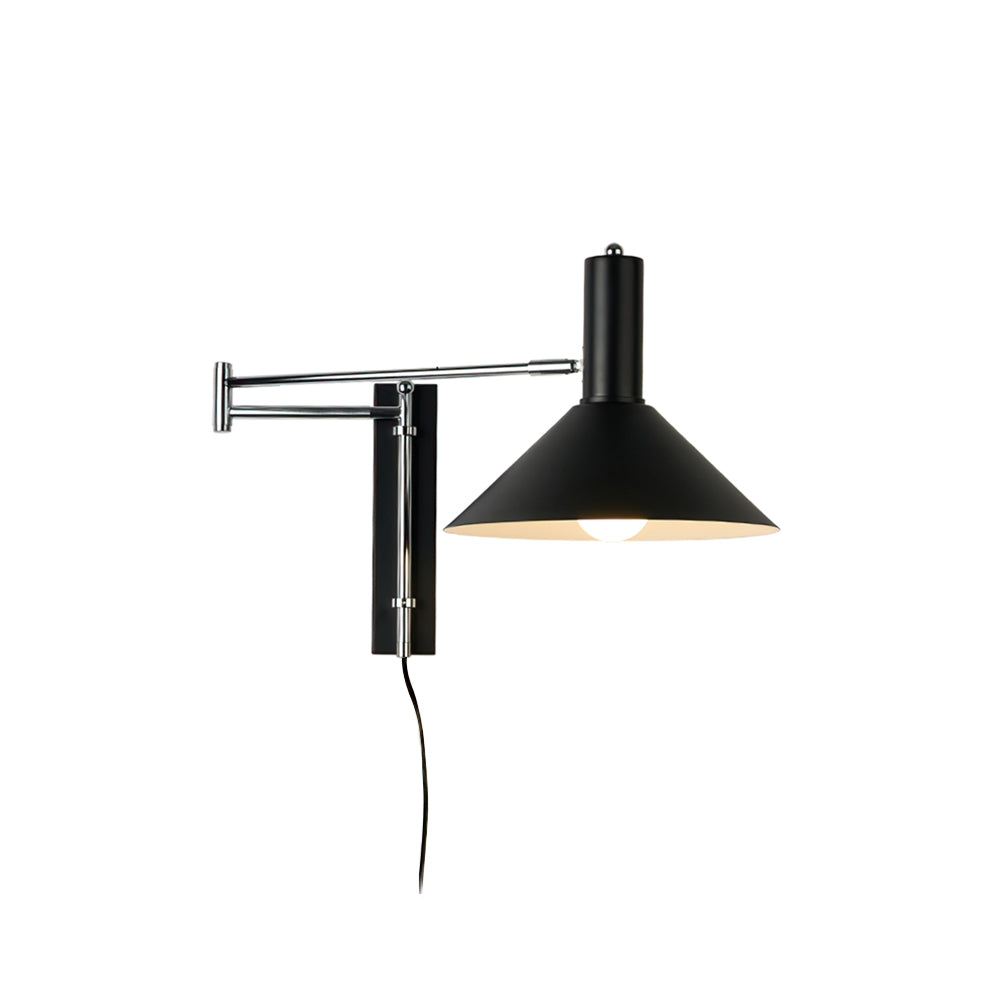 Aplique de pared de metal blanco con brazo ajustable