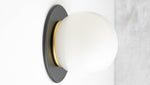 Charger l&#39;image dans la visionneuse de galerie, Glorica Glass Solid Brass Vanity Sconce - Compact Flush Mount Globe Light
