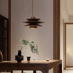 Load image into Gallery viewer, Layered Wood Plug-In Swag Pendant