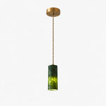 Load image into Gallery viewer, One head green jade cylinder pendant lamp with 2.36 inch / 6 cm shade