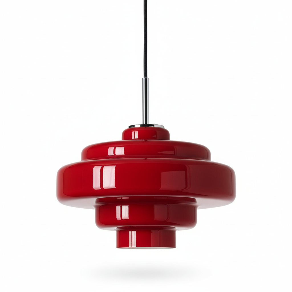 Koloro Modern Art-Inspired Curved Glass Pendant Fixture - Transitional Style Lighting for Living Spaces