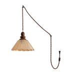 Bild in Gallery-Viewer laden, Natural Wood And Glass Plug-In Pendant