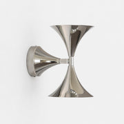 Complete Bauhaus chrome wall sconce on a clean white background