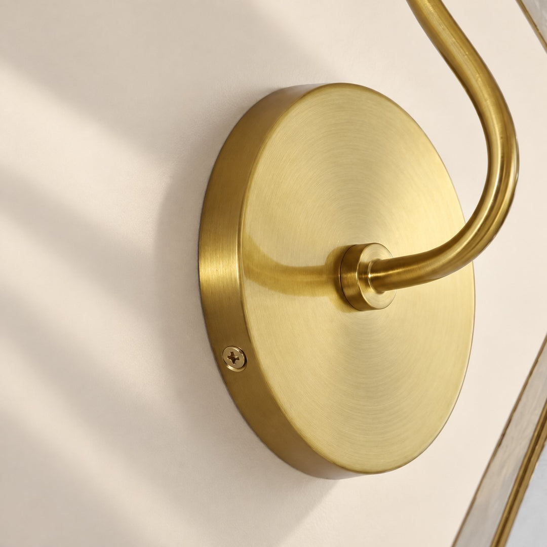 Brass Band Hourglass Shade Capiz Petal Wall Light