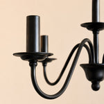 Charger l'image dans la visionneuse de galerie, Lustre vintage en fer noir de style bougeoir