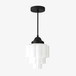 Charger l&#39;image dans la visionneuse de galerie, Geotower Glass Art Deco Pendant Light – Modern Industrial Ceiling Fixture for Living Room &amp; Bedroom
