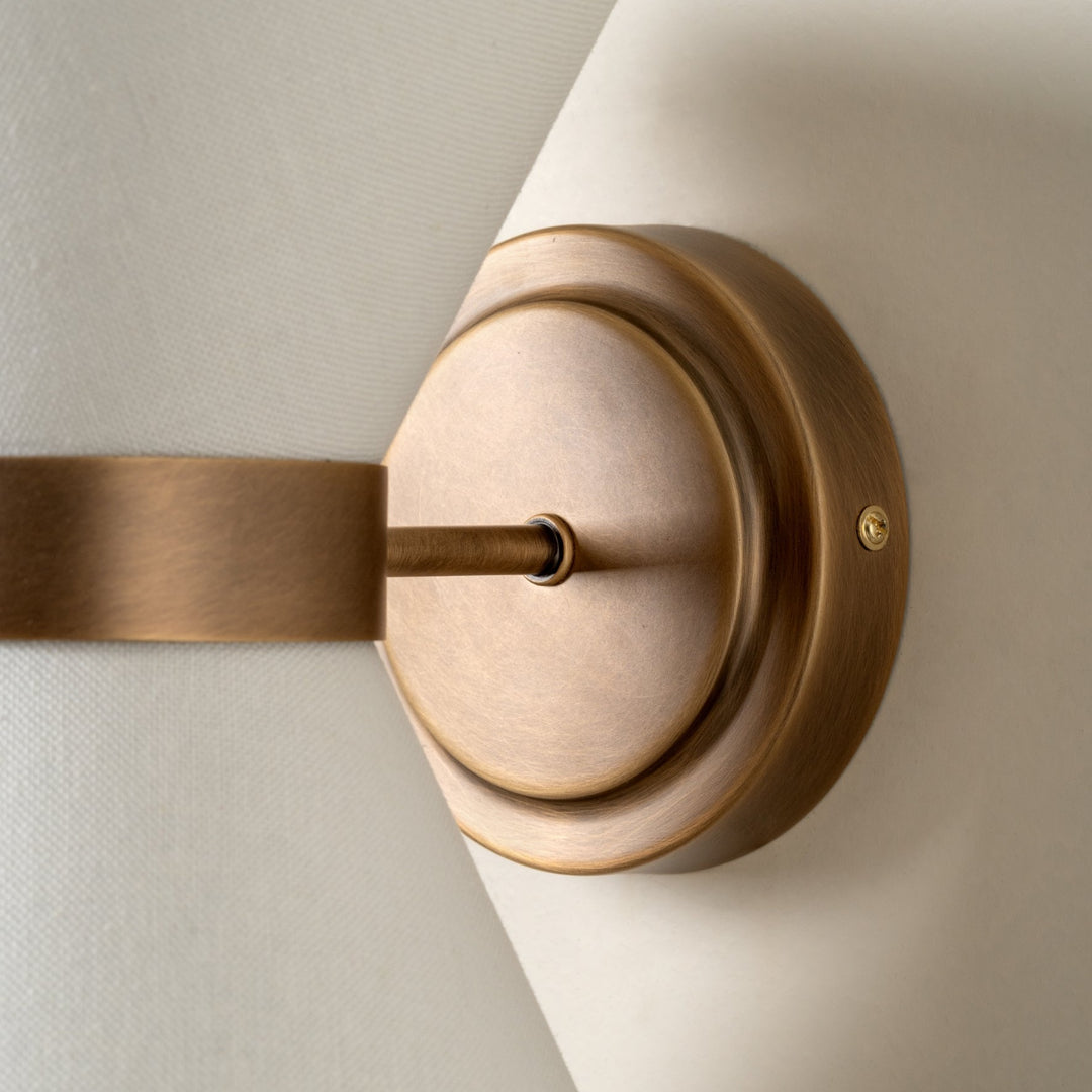 Ankora Bow-Tie Linen Shade Wall Light with Aged Brass Finish for Hallway and Bedroom