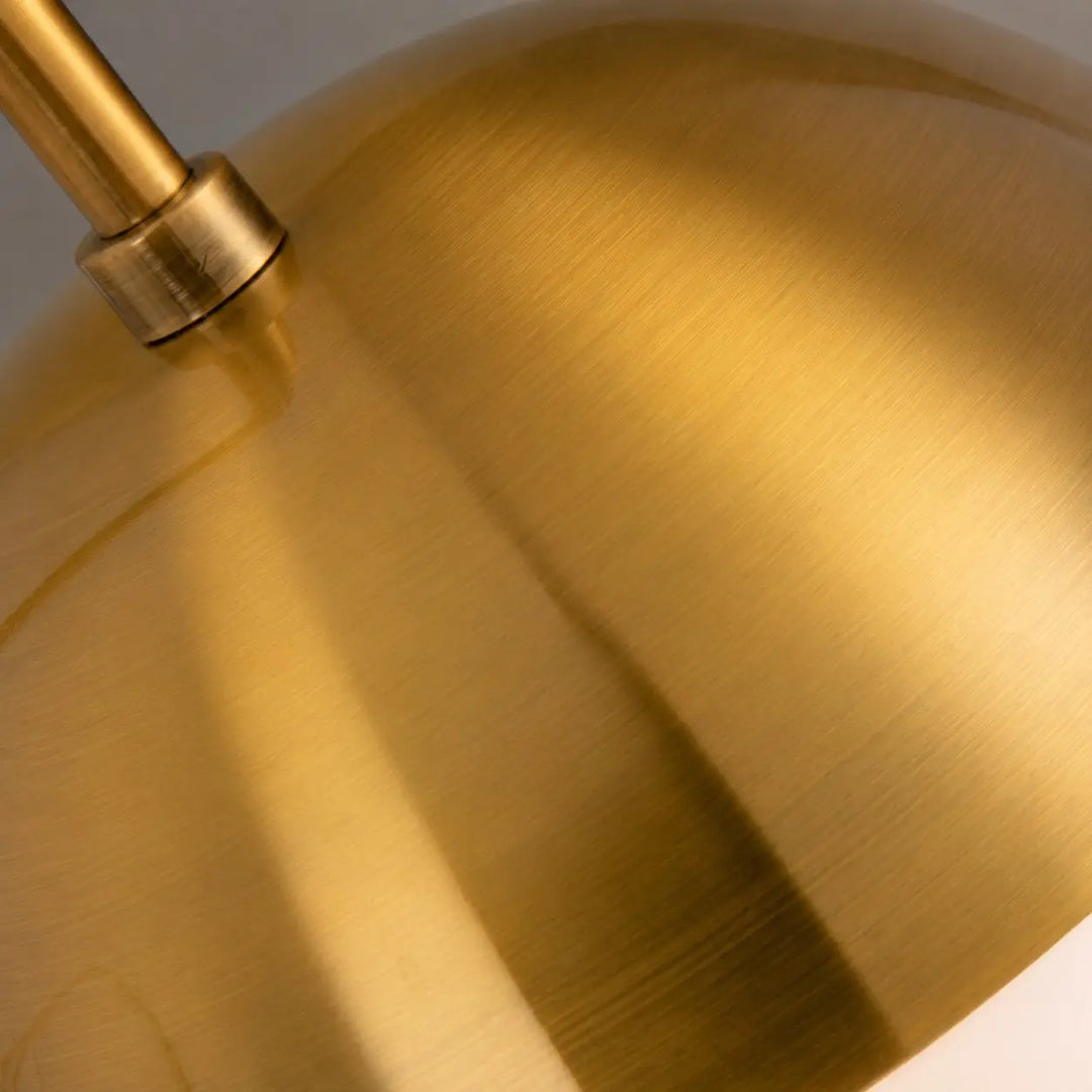 Brushed gold metal finish detail