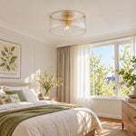 Cargar imagen en el visor de la Galería, Ribbed glass ceiling light in a spring bedroom