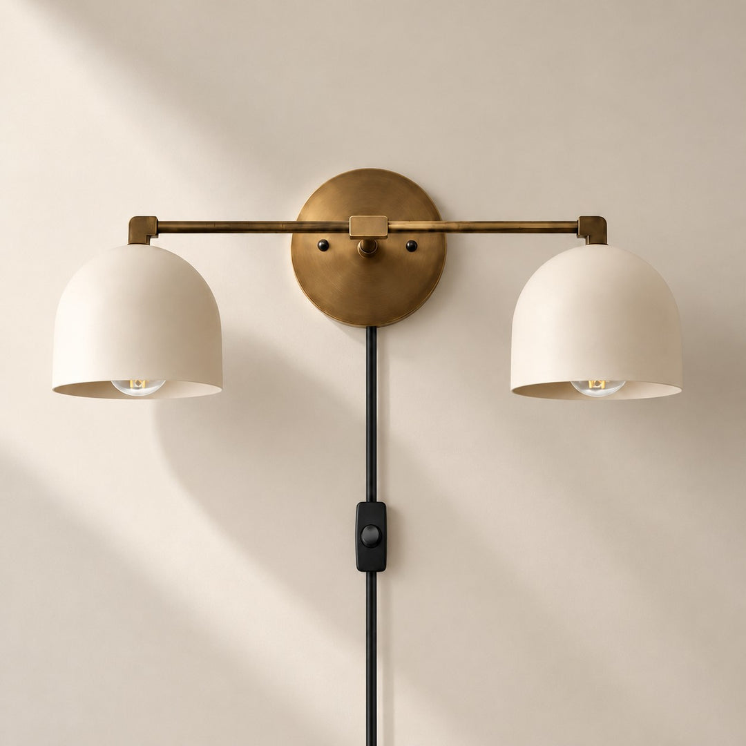 Metio Dome Mid-Century Metal Plug-In Wall Light