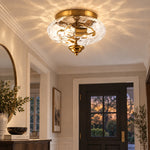 Charger l'image dans la visionneuse de galerie, Modern Farmhouse 2-Light Hammered Water Glass Flush Mount Ceiling Light