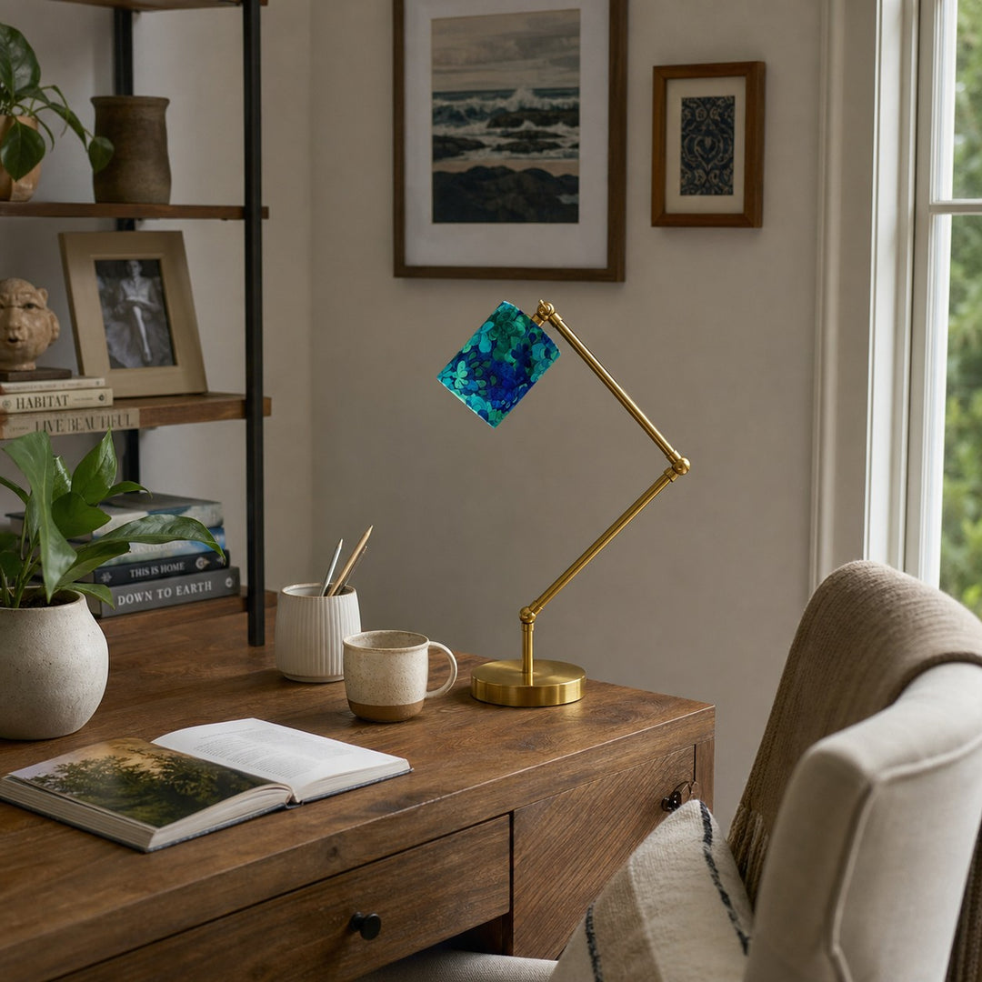 Emerald Cove table lamp on writing desk