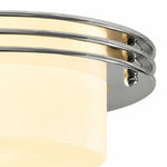 Bild in Gallery-Viewer laden, Low profile Bauhaus disc silhouette with chrome bands and milky white shade