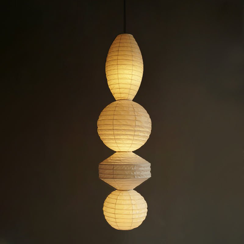 Stacked Ribbed Paper Swag Pendant Light