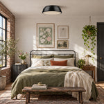 Charger l'image dans la visionneuse de galerie, Metal Flush Mount Ceiling Fixture with Frosted Diffuser