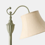 Charger l'image dans la visionneuse de galerie, Curved arm ornament and ivory fabric shade detail