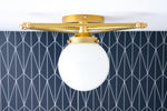 Load image into Gallery viewer, Glorica Glass Geometric Metal Frame Ceiling Light – Modern Art Deco Style Overhead Fixture for Living &amp; Dining
