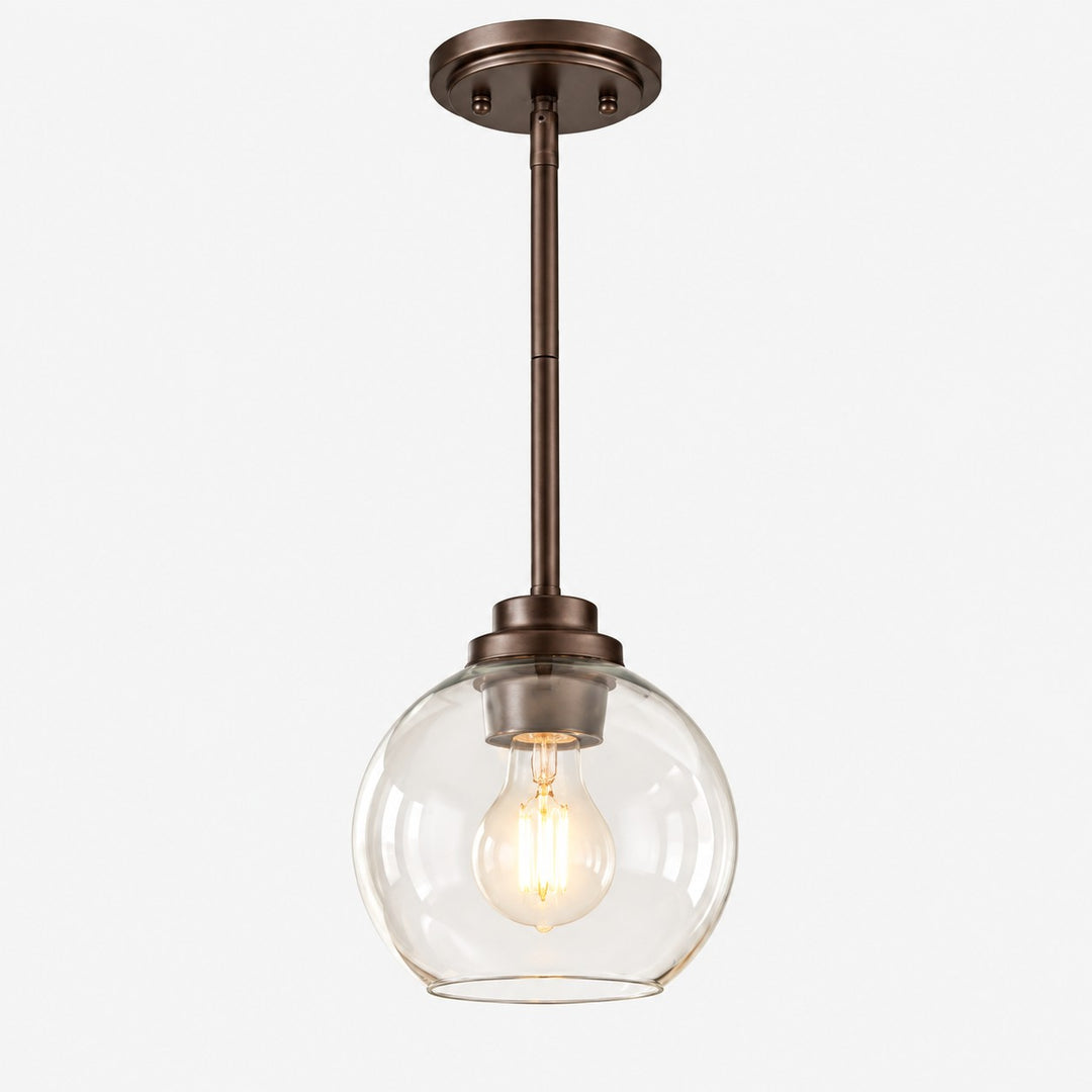 Modern Clear Glass Pendant Light for Kitchen Island and Foyer