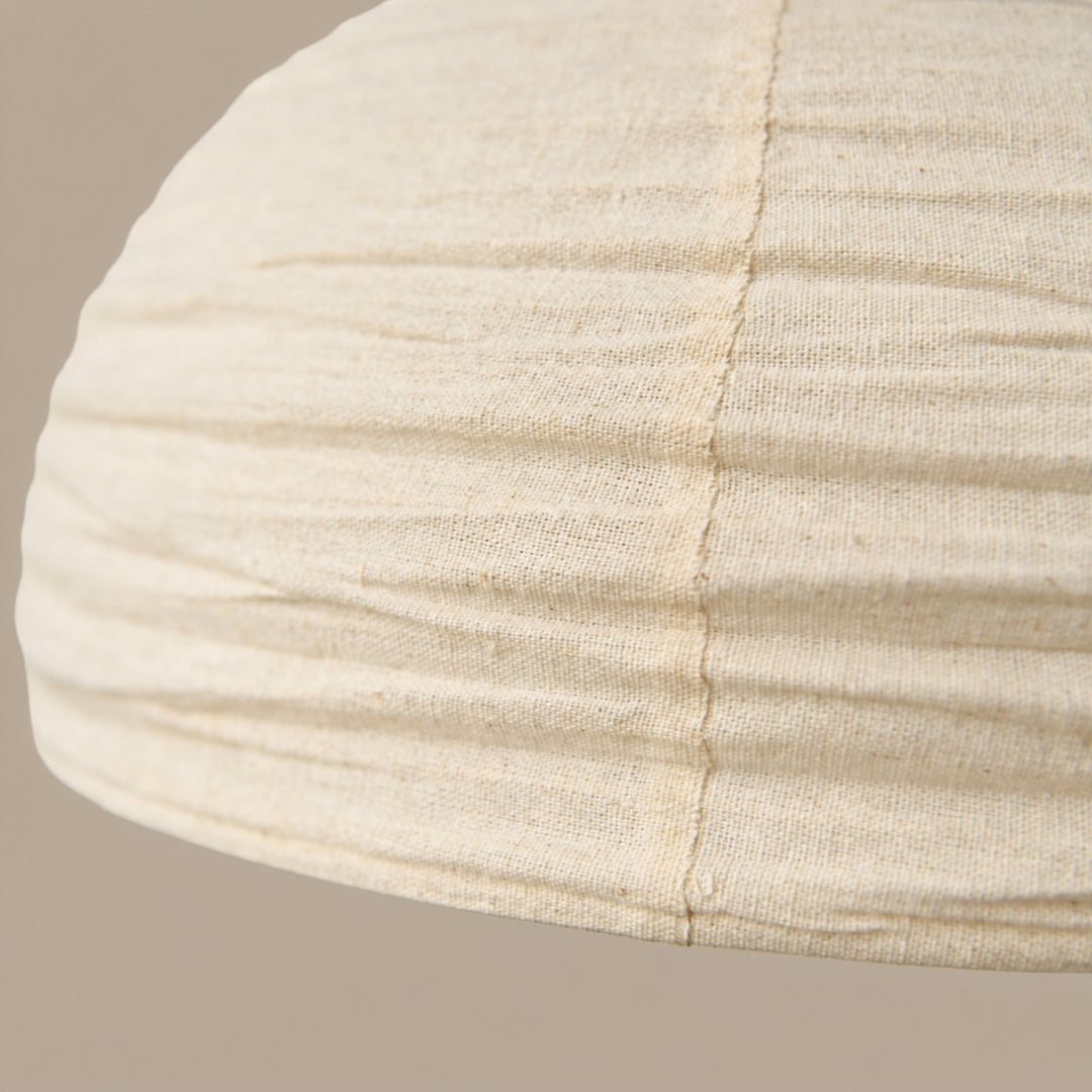 Gathered Fabric Pendant Lamp with Botanical Pattern Option