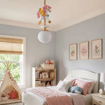 Cargar imagen en el visor de la Galería, Single unicorn pendant light installed over a bed