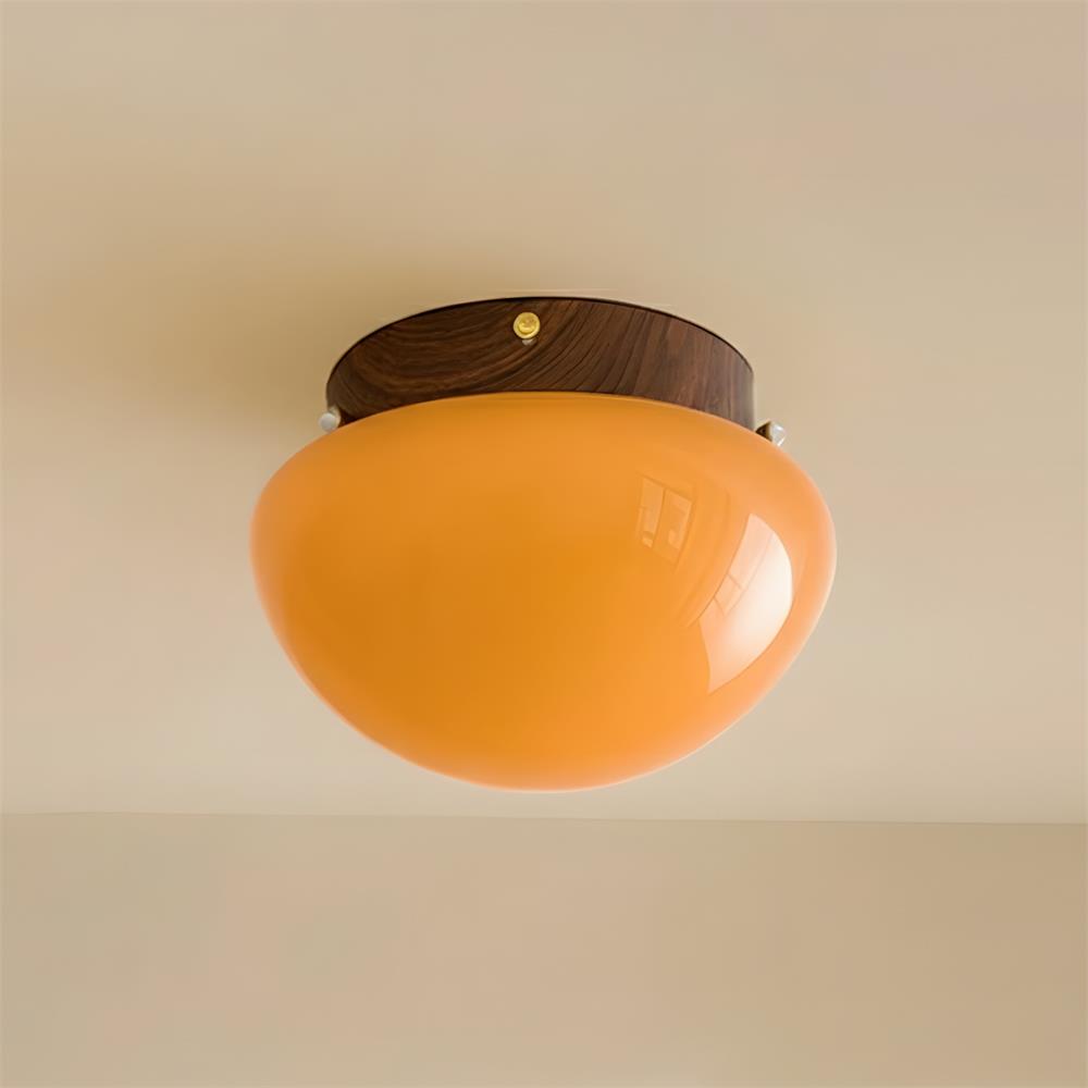 Lámpara de techo cúpula miel