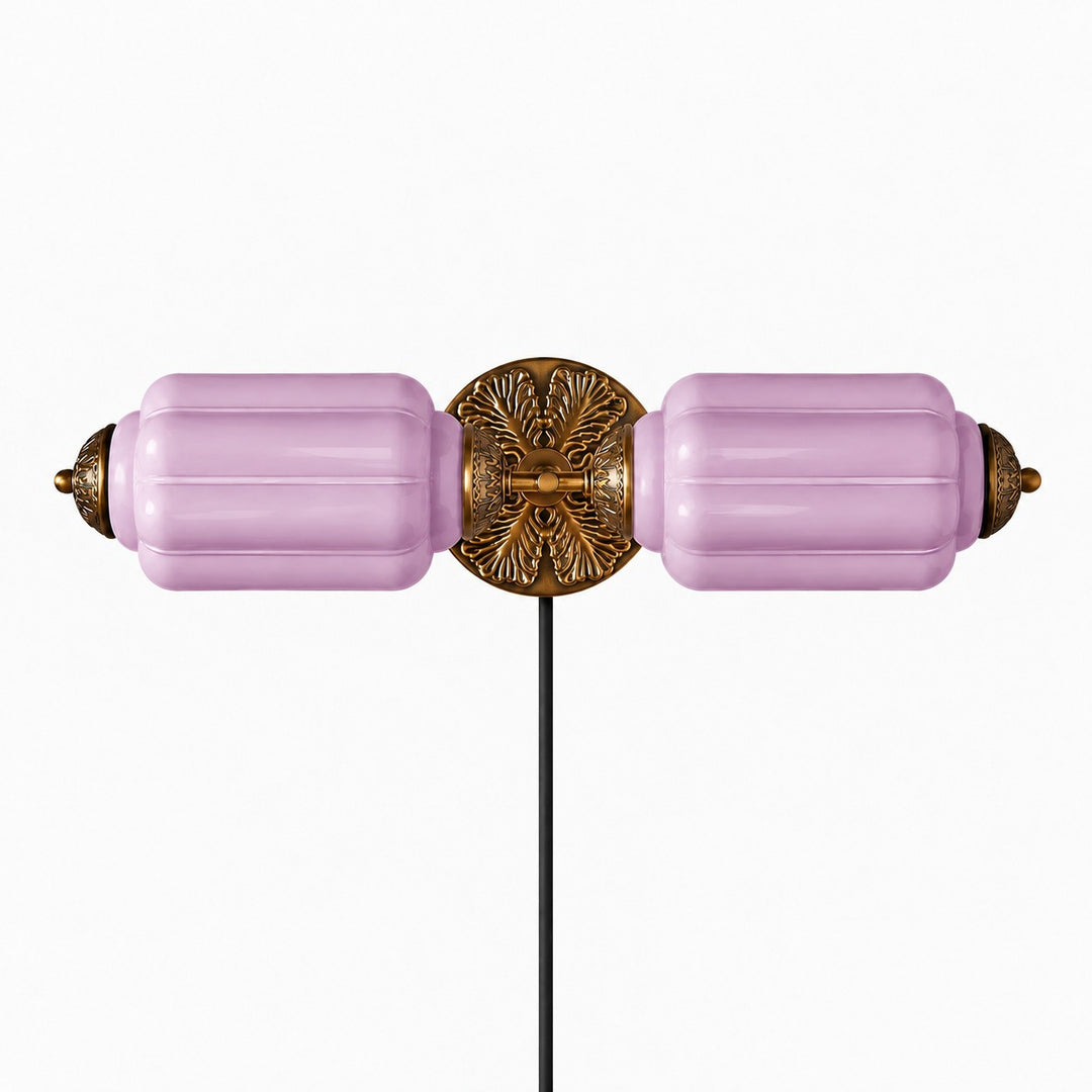 Eloise fluted milk-glass plug-in wall sconce
