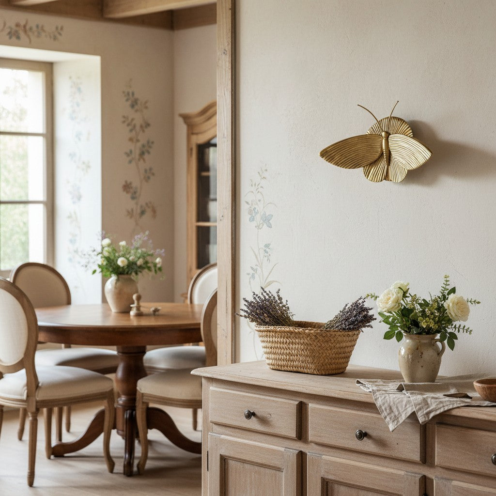 Applique murale en forme de papillon Mothriel - Luminaire décoratif sculptural pour chambre