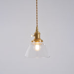 Load image into Gallery viewer, Brass Glass Hardwired Pendant Lamp