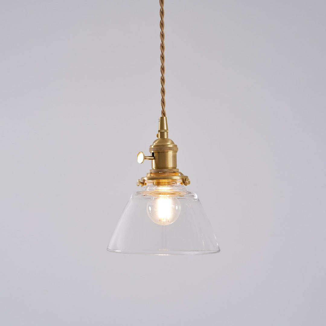 Brass Glass Hardwired Pendant Lamp