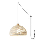 Charger l'image dans la visionneuse de galerie, Handwoven Rattan Dome Swag Pendant