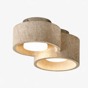 Two head travertine stone ceiling light