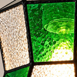 Charger l'image dans la visionneuse de galerie, Vintage Green Mosaic Glass Flush Mount Ceiling Light