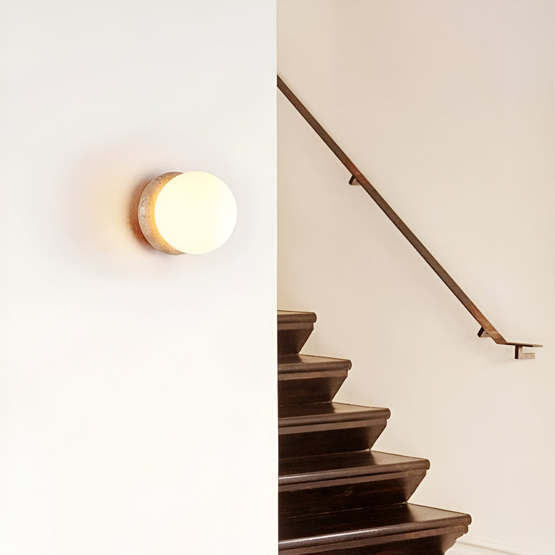 Asteroid Travertine Outdoor Wall Light