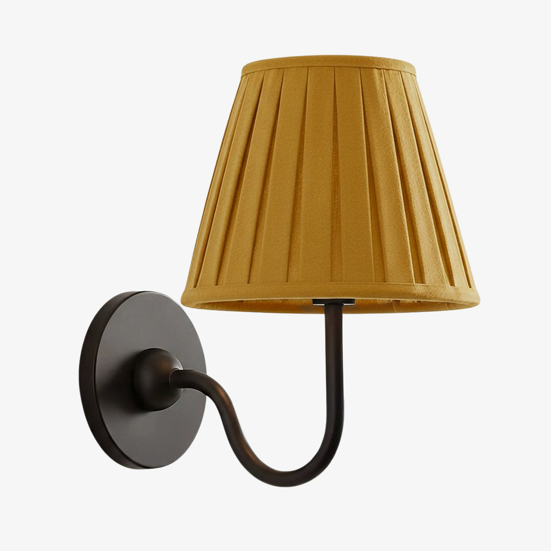 Luvora Fabric Shade Wall Sconce with Drum Shade - Classic Pleated Sconce Light