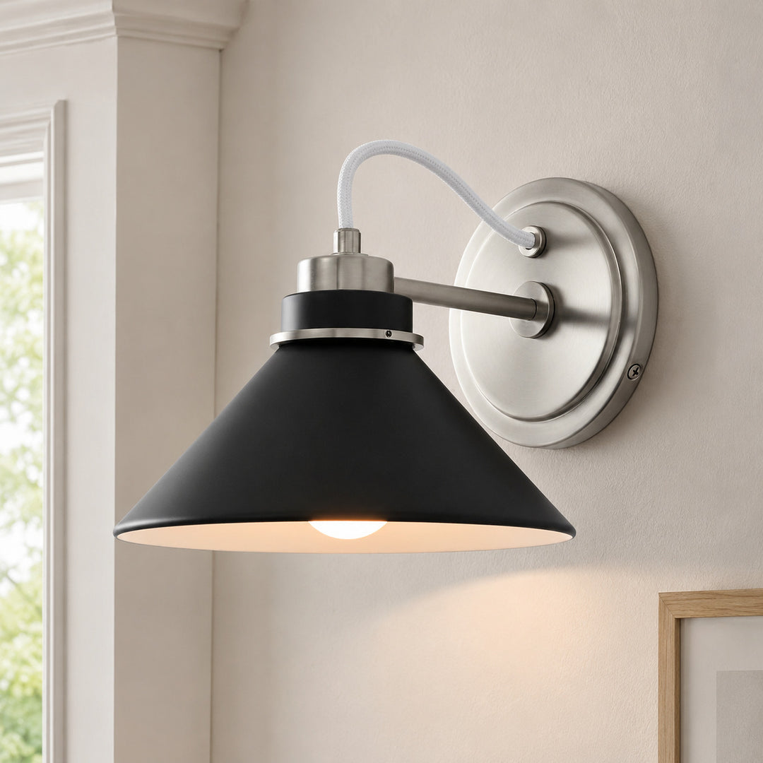 Aurenza Gebogene Arm Globe Wandlampe – Moderne Industrielle Wandleuchte für Badezimmer, Schlafzimmer und Flur