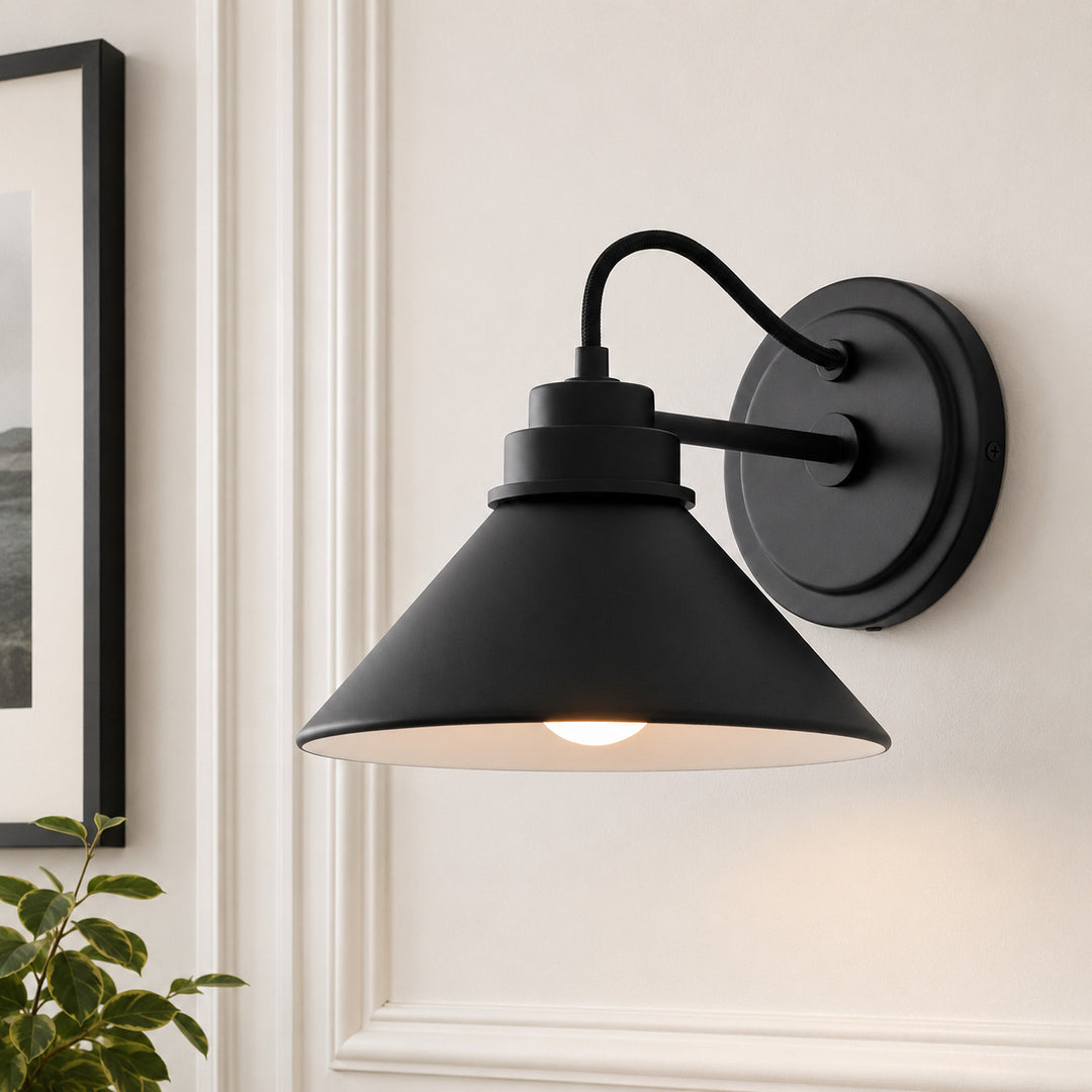 Aurenza Gebogene Arm Globe Wandlampe – Moderne Industrielle Wandleuchte für Badezimmer, Schlafzimmer und Flur