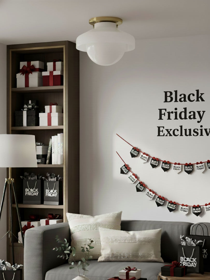 Plafonnier encastré Hanton – Luminaire minimaliste moderne avec abat-jour en verre laiteux et métal 