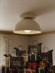 Metio Dome Minimalist Ceiling Lamp – Flush Mount for Small Spaces, Multi-Color Options