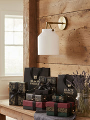 Hanton Minimal Sconce – Vintage Milk Glass Sconce and Metal Accent