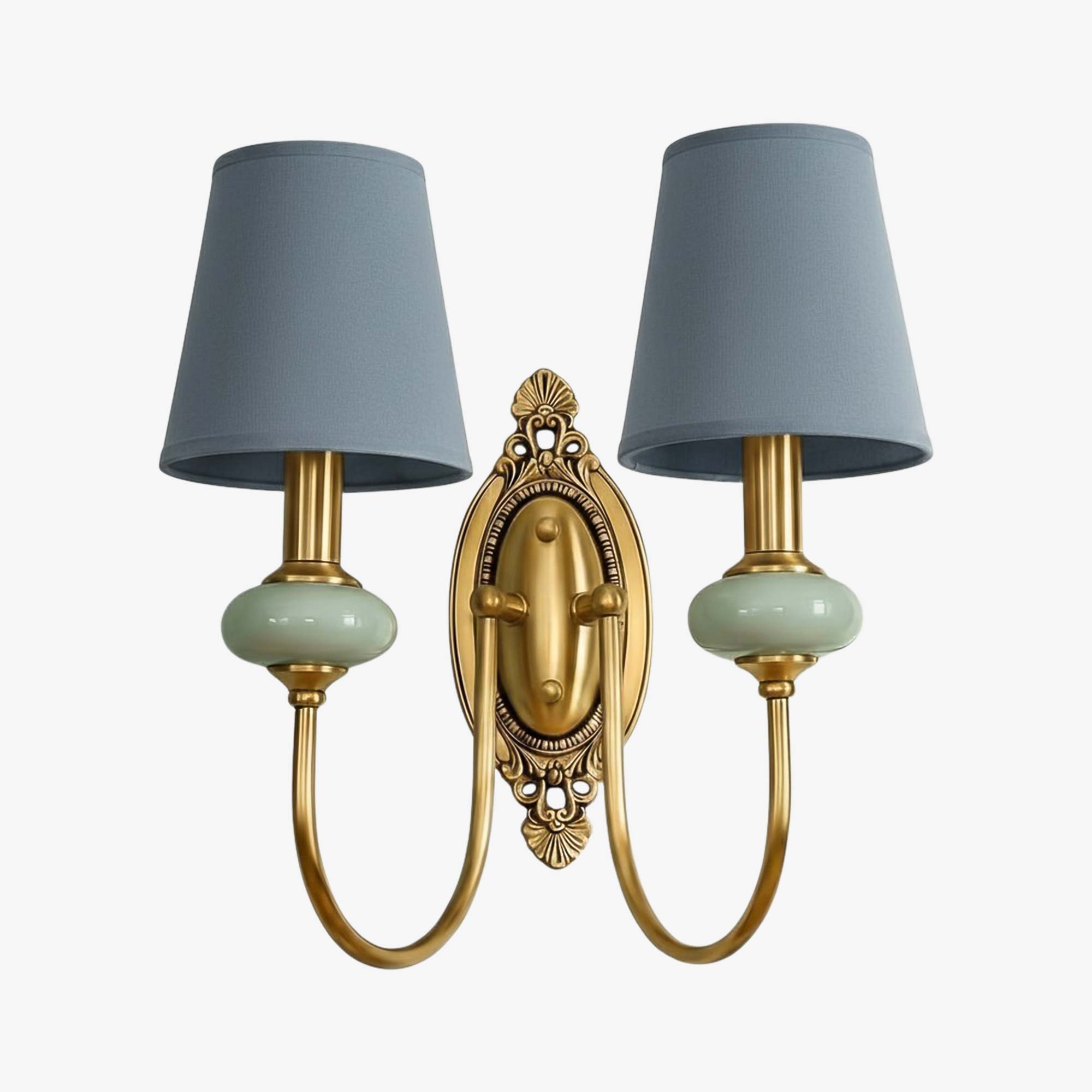 Rowan Classic Fabric Shade Sconce – Ceramic Wall Light for Hallway or Bedroom