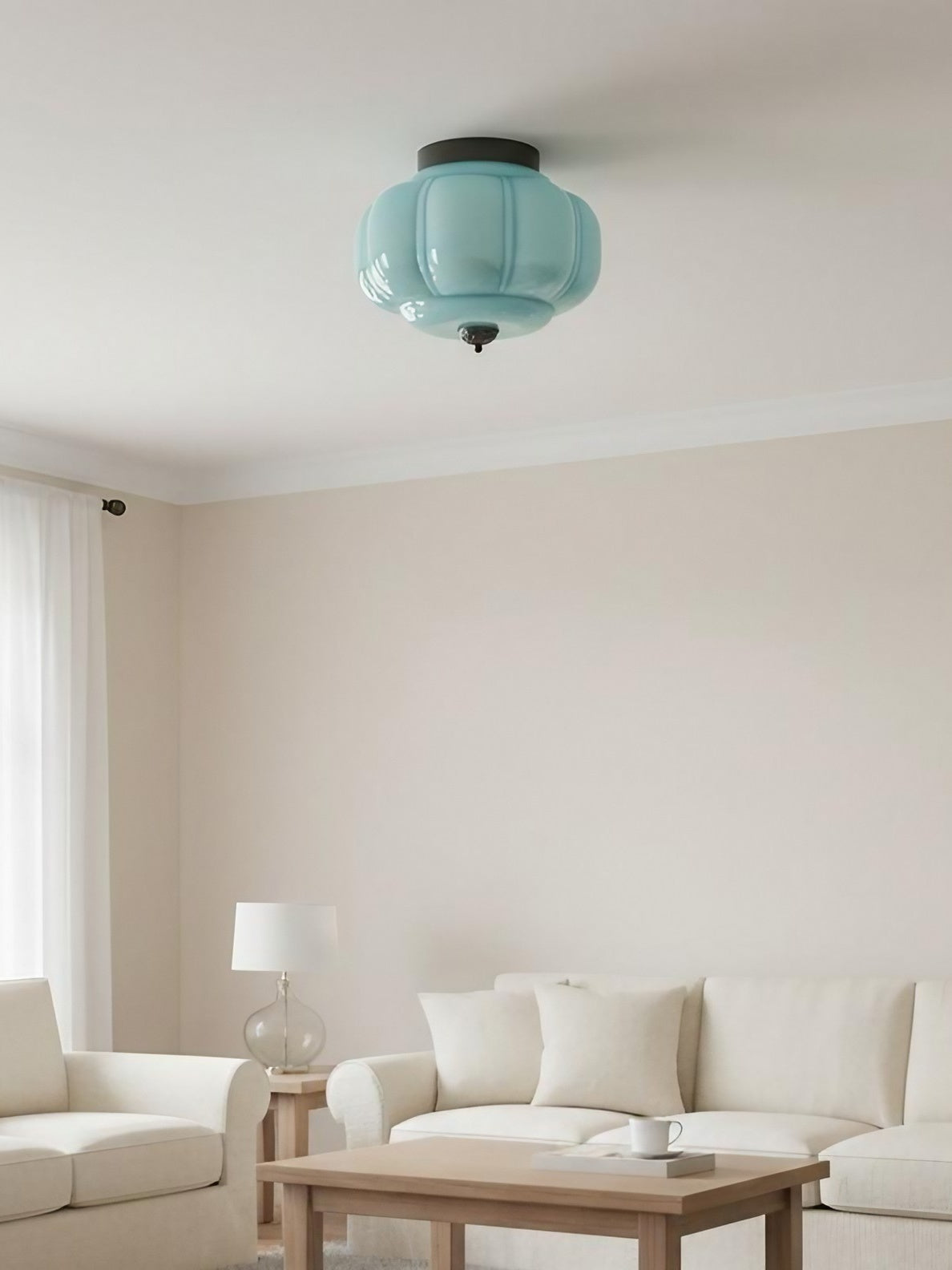 Retro Milk Semi Flush Mount Eloise Ceiling Light