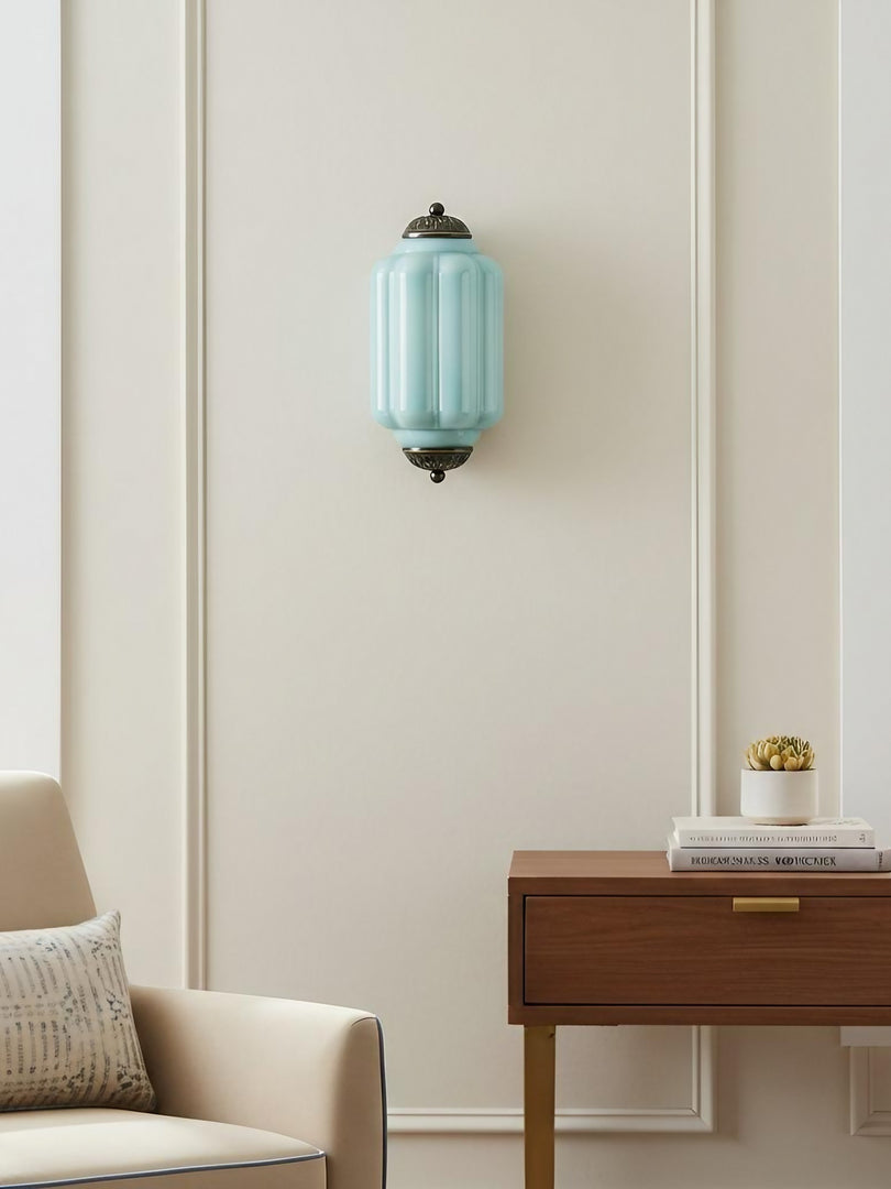 Vintage Milk Glass Flush Eloise Wall Sconce for Bedside Hallway