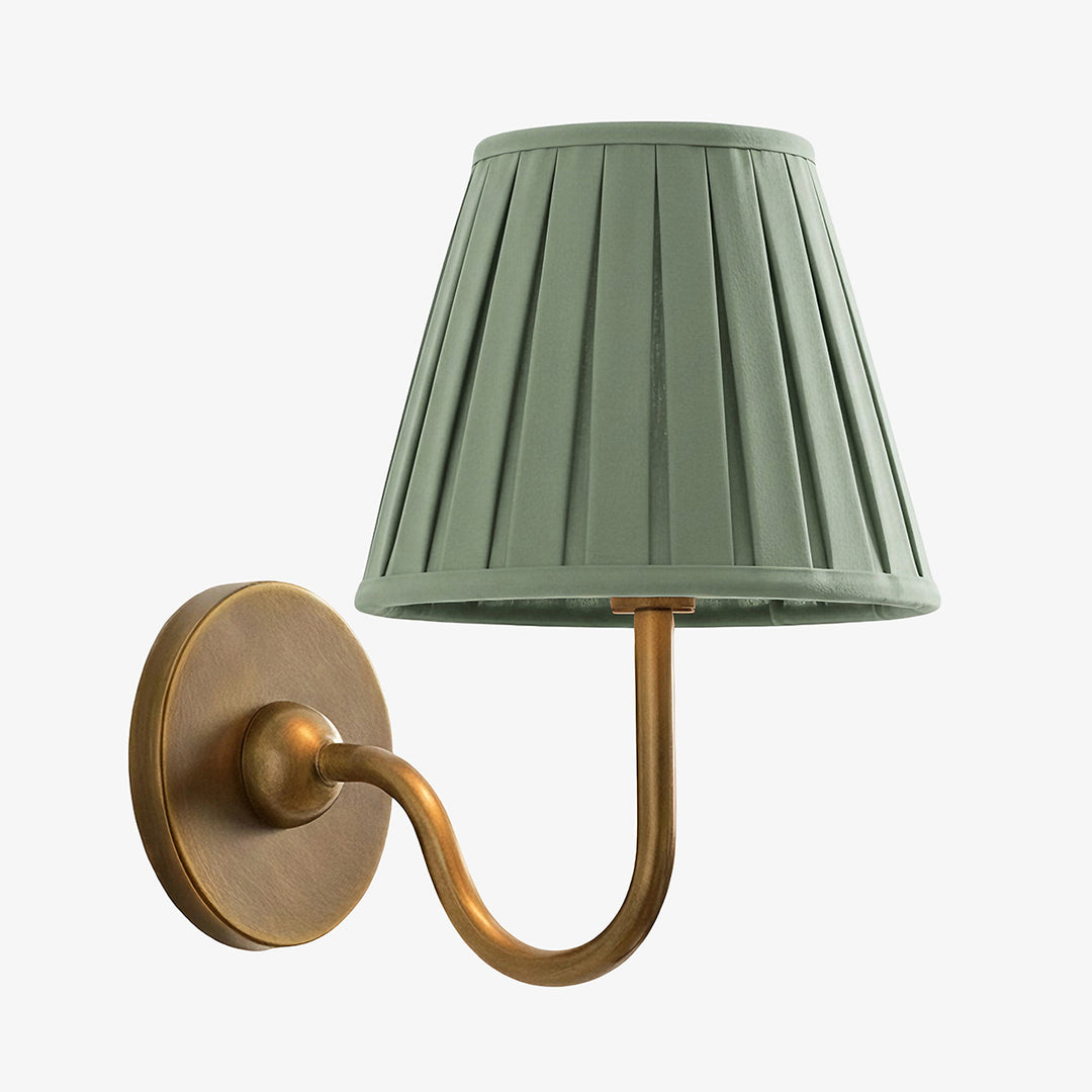 Luvora Fabric Shade Wall Sconce with Drum Shade - Classic Pleated Sconce Light