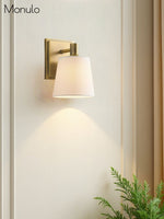 Charger l&#39;image dans la visionneuse de galerie, Applique murale en tissu avec abat-jour tambour – Applique murale minimaliste pour couloir
